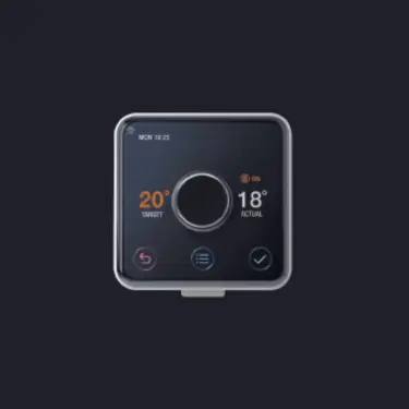 Wireless heating thermostat on dark background